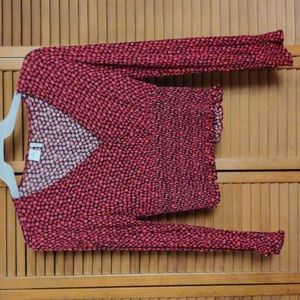 Gently worn Crop Top Blouse, Red and Black Floral